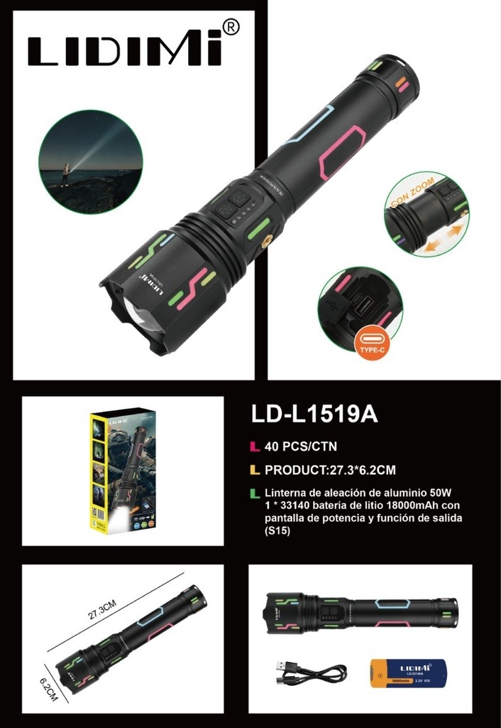 LINTERNA LIDIMI 50W |L1519A|  