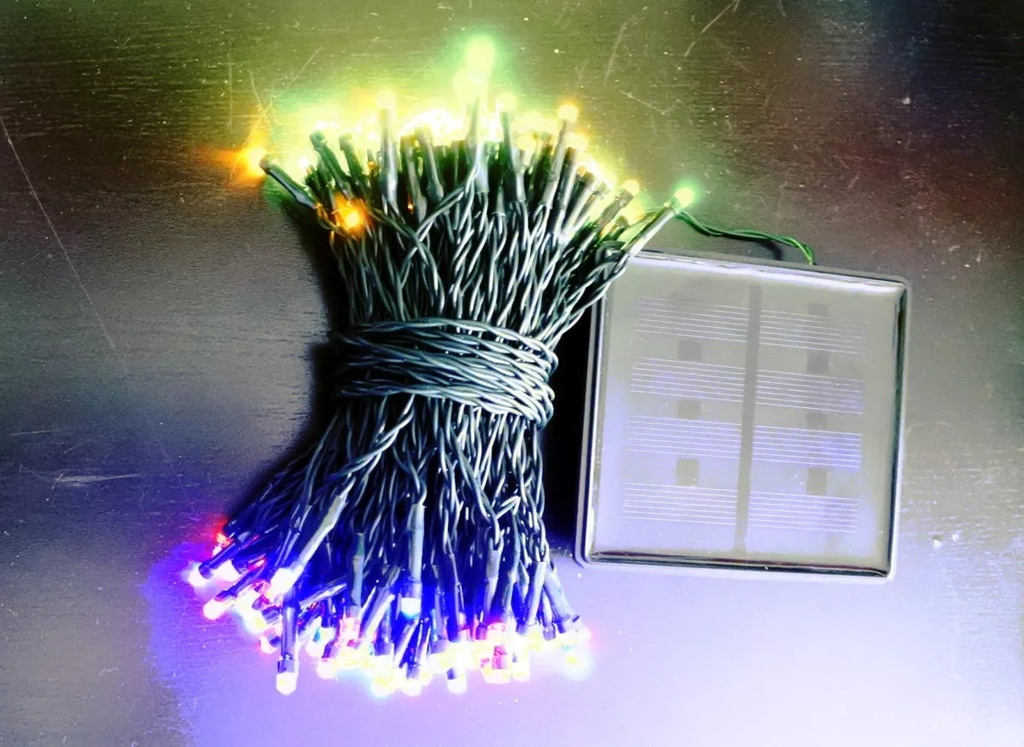 TIRA DE LUCES SOLAR MULTICOLOR NAVIDEÑAS -10M |FN6384|