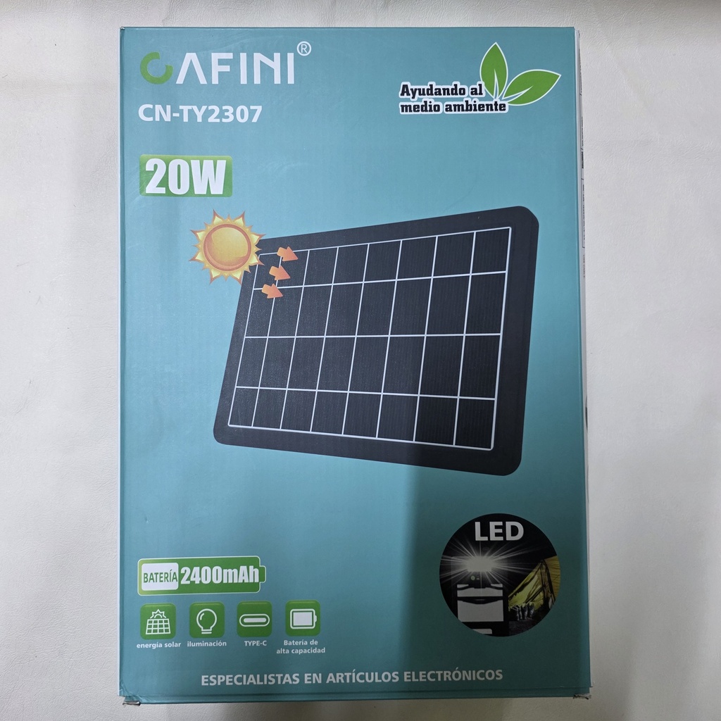 PANEL SOLAR CON CARGADOR DE CELULAR CN-TY2307