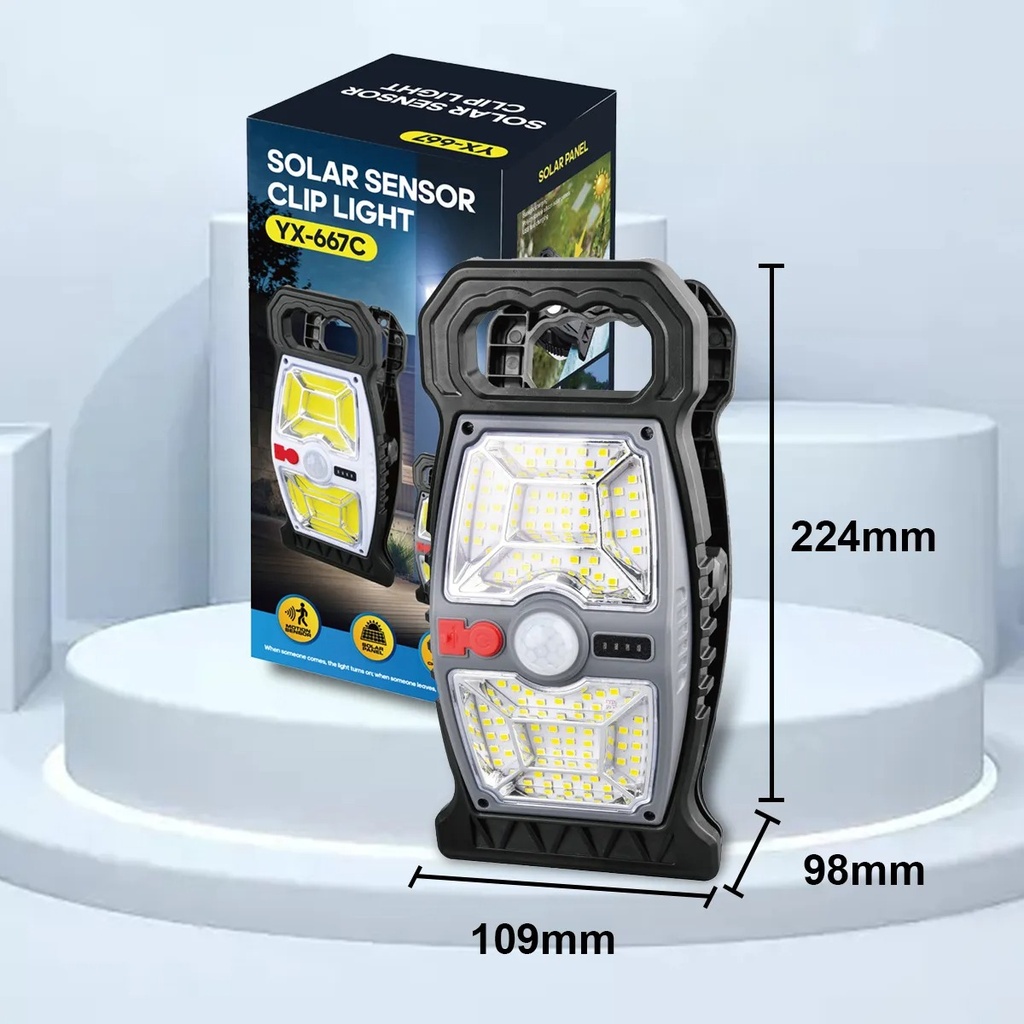 LUZ SOLAR Y RECARGABLE PORTATIL CLIP |440337| 