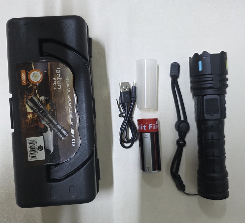 LINTERNA TACTICA LUZ BLANCA Y AMBAR |EPC-64|