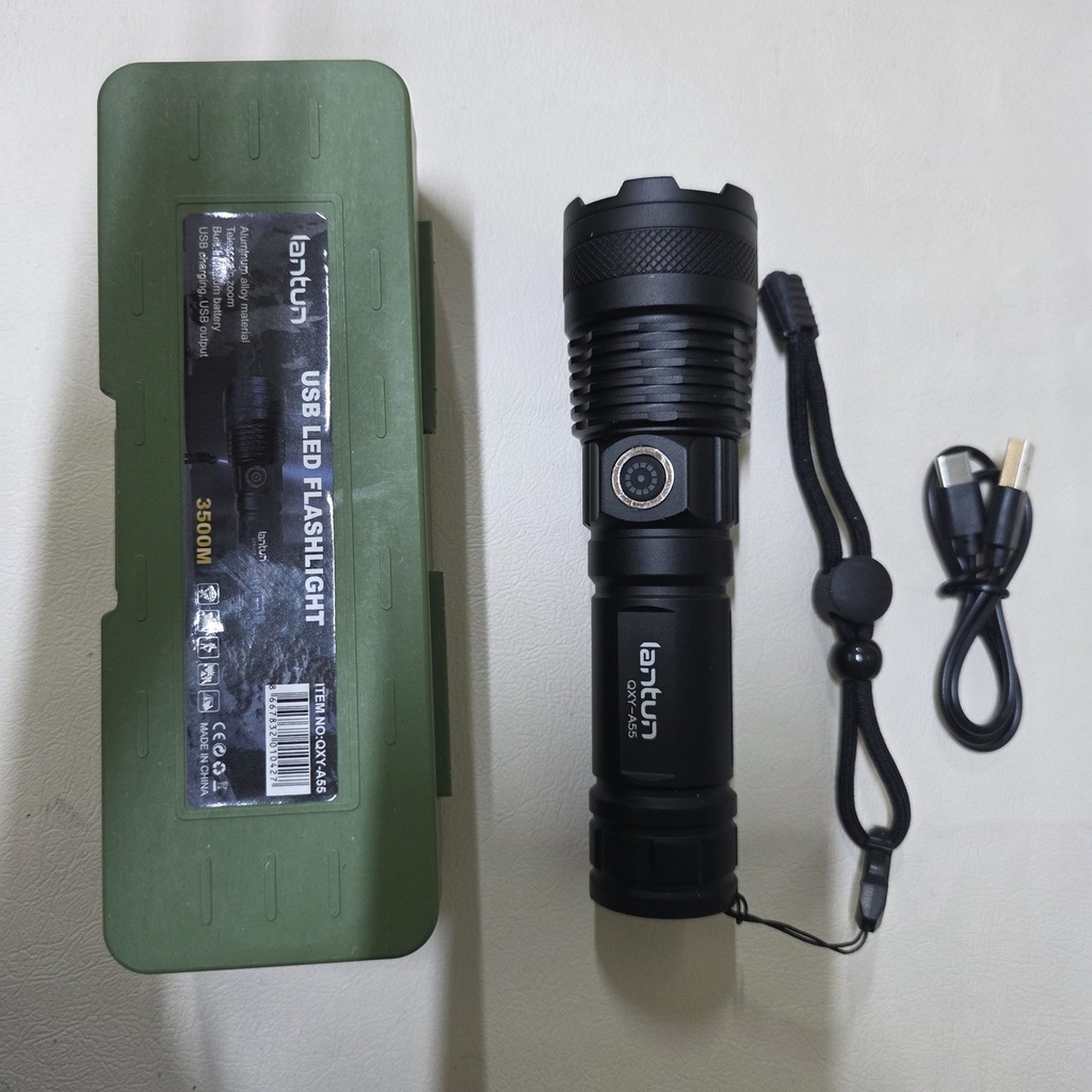 LINTERNA TACTICA LED RECARGABLE |QXY-A55|