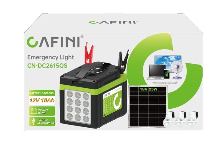 KIT SOLAR PORTATIL 18000mAh CAFINI CN-DC2615QS
