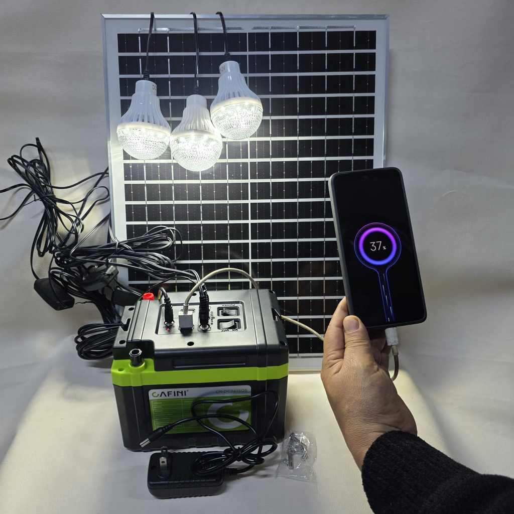 KIT SOLAR PORTATIL 18000mAh CAFINI CN-DC2615QS