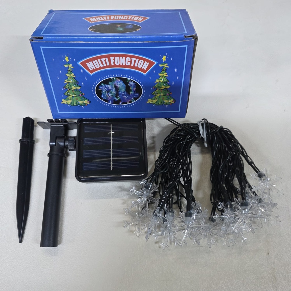 LUCES DE NAVIDAD SOLAR  COPO DE NIEVE BLANCO 