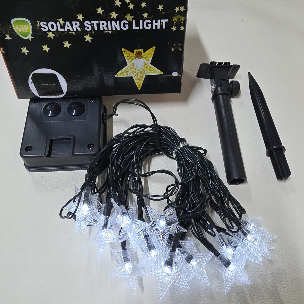 LUCES DE NAVIDAD SOLAR ESTRELLA BLANCA 5M-20 LED