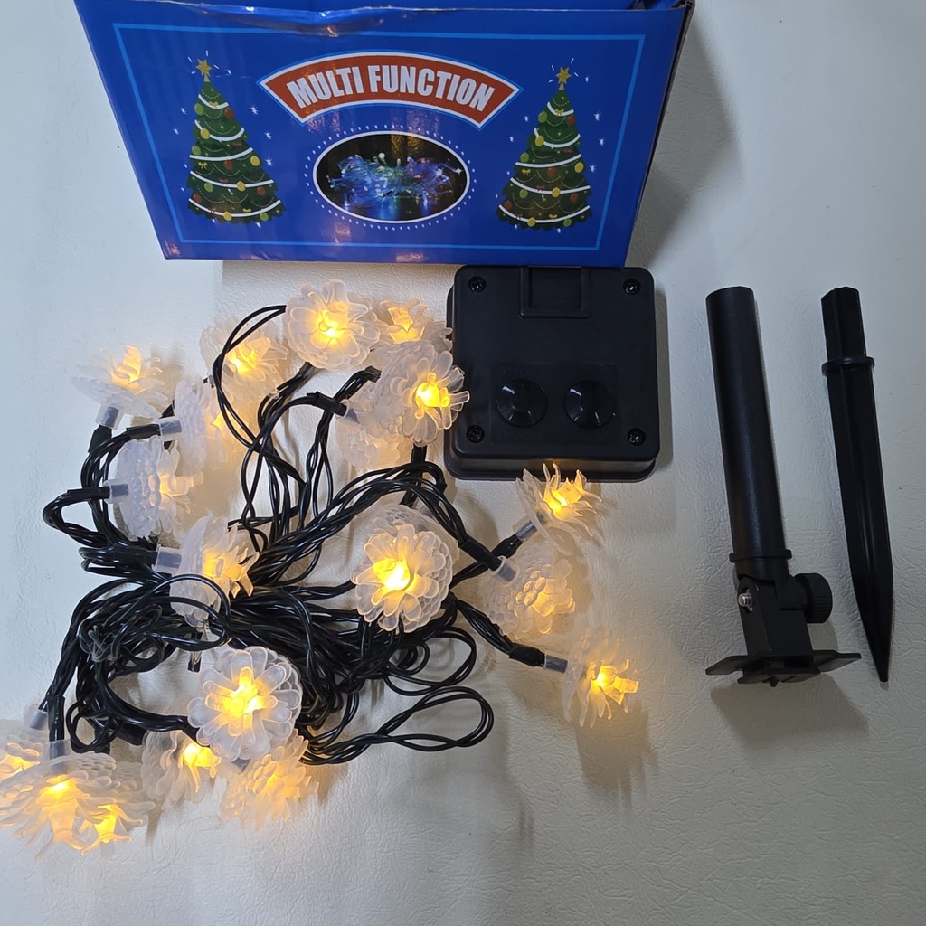 LUCES DE NAVIDAD SOLAR PIÑA NAVIDEÑA 5M-20 LED