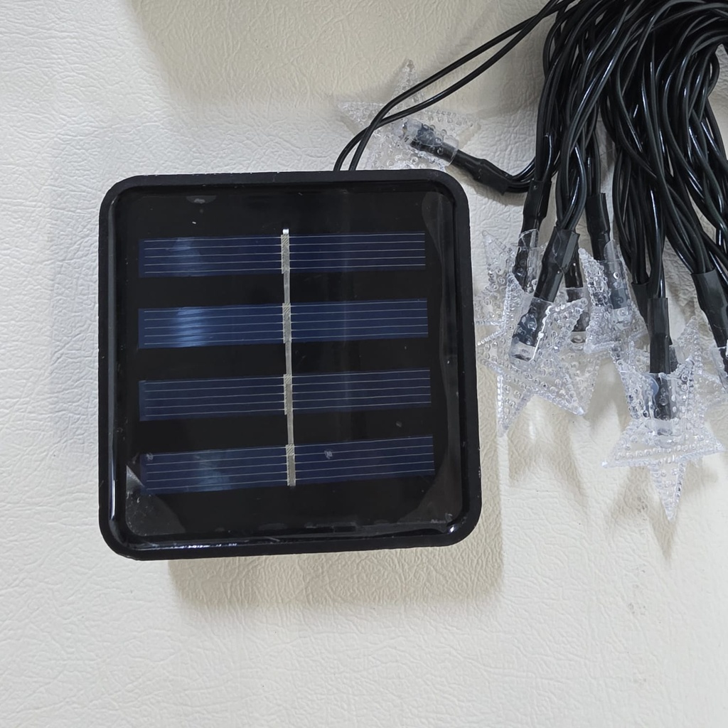 LUCES DE NAVIDAD SOLAR ESTRELLA AMBAR 5M-20LED