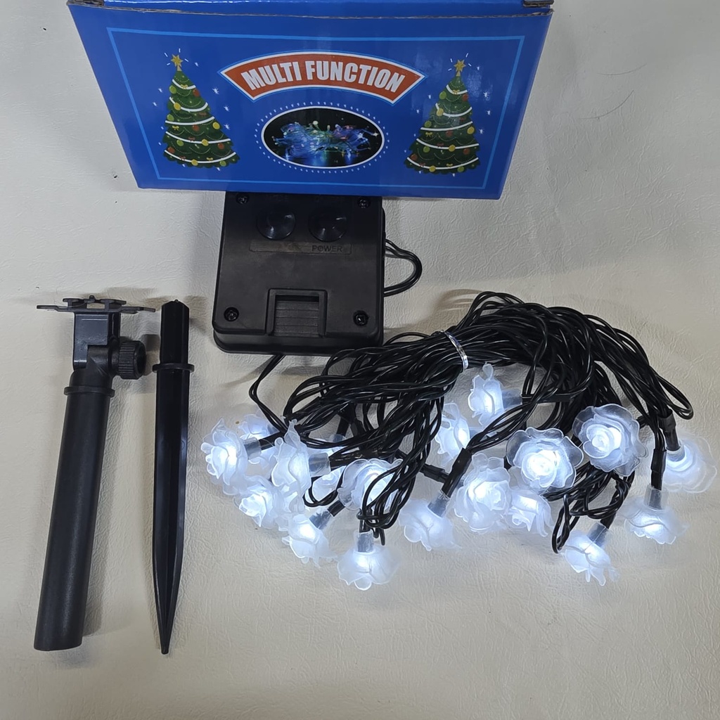 LUCES DE NAVIDAD SOLAR ROSA BLANCA 5M-20 LED