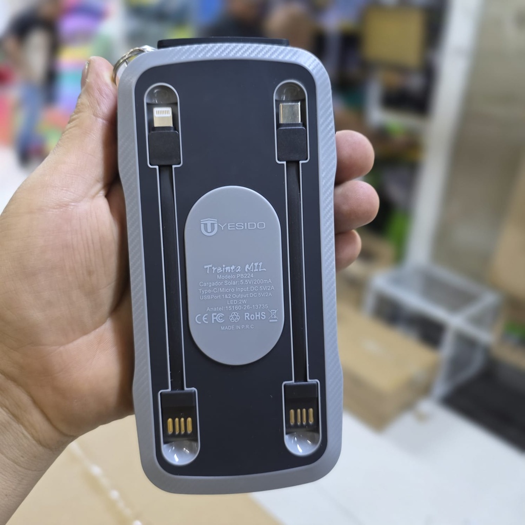 POWERBANK  SOLAR CON  ENCENDEDOR Y BRUJULA 30000 mAH |PB224|