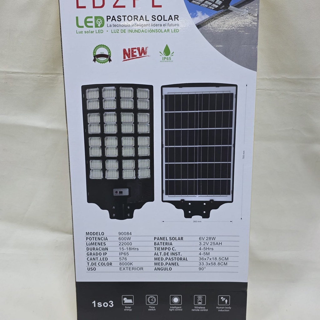 LUZ PASTORAL SOLAR 600 W S/B |1S03|