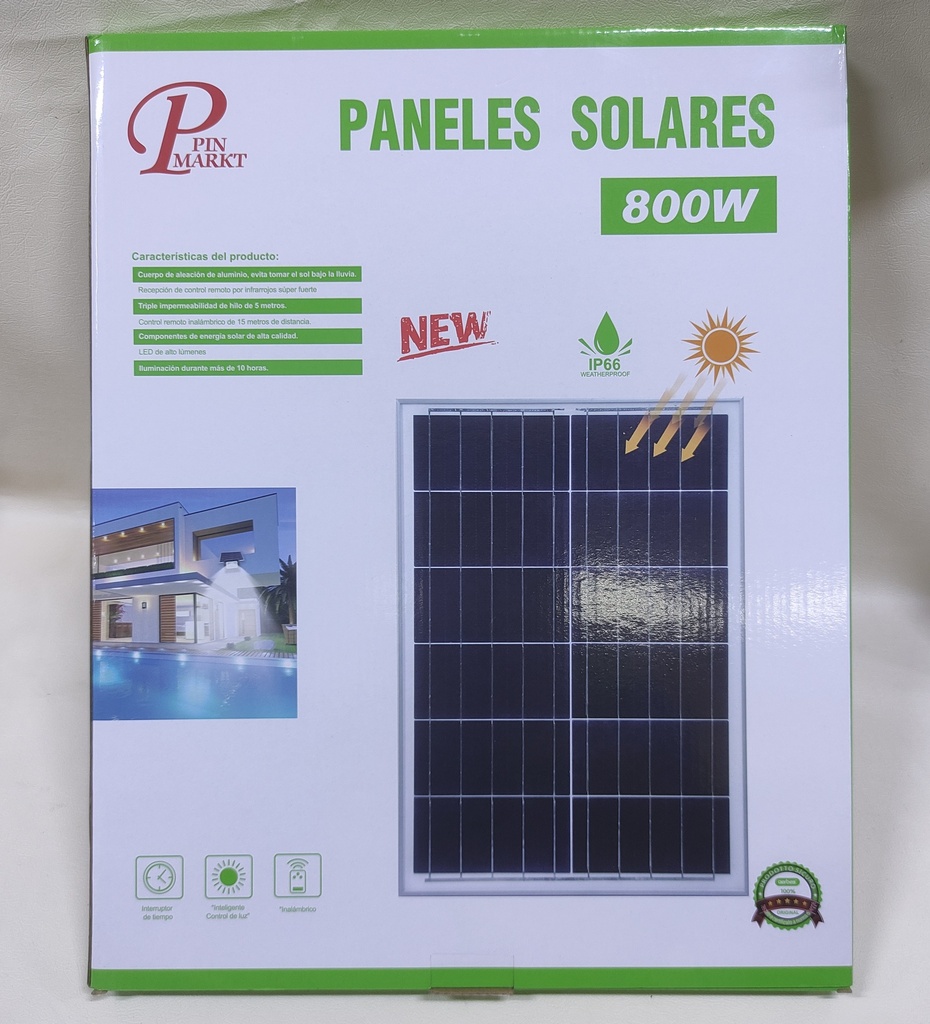 REFLECTOR 800W CON PANEL SOLAR  |066006|