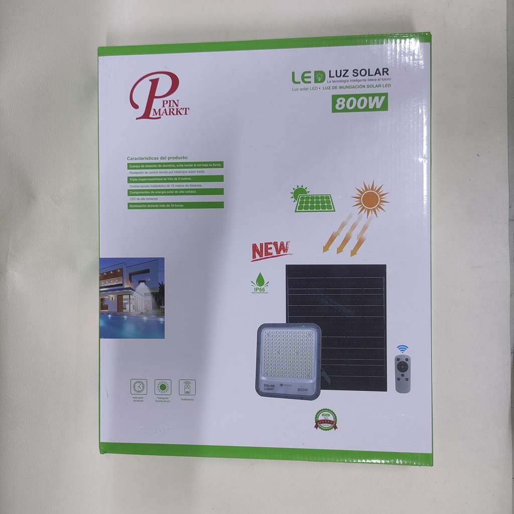 REFLECTOR 800W DE POLIACRILICO CON PANEL SOLAR |090822-10|