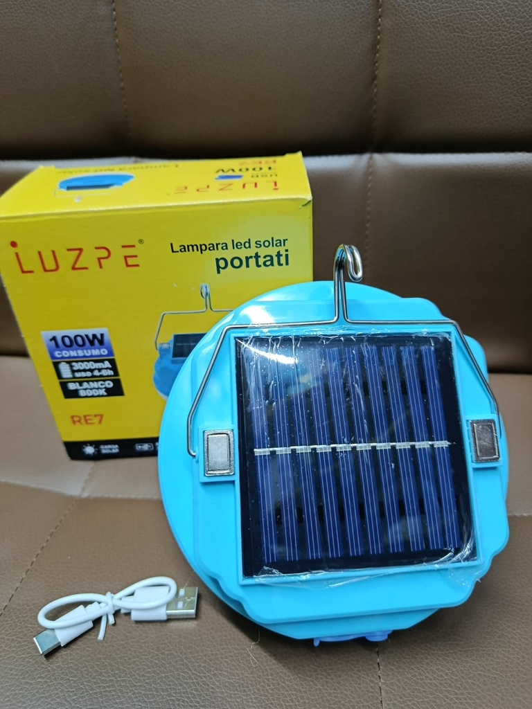 LAMPARA LED RECARGABLE SOLAR 100W 3000mAh |90037|