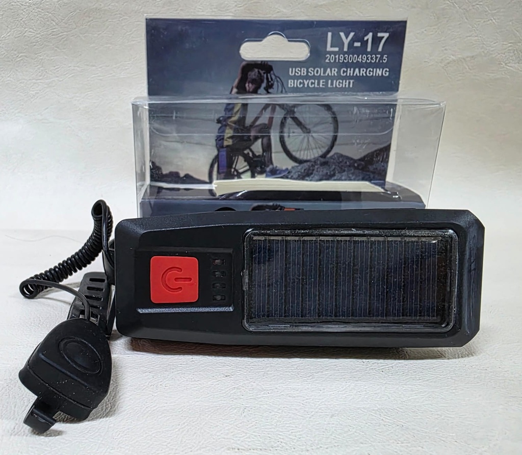 LUZ SOLAR Y SIRENA  PARA BICICLETA |LY-17|