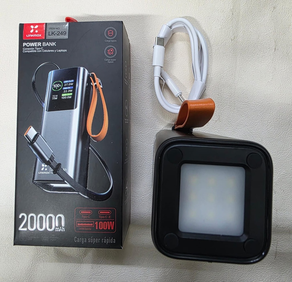 POWER BANK LINTERNA 20000 mAh |LK-249|