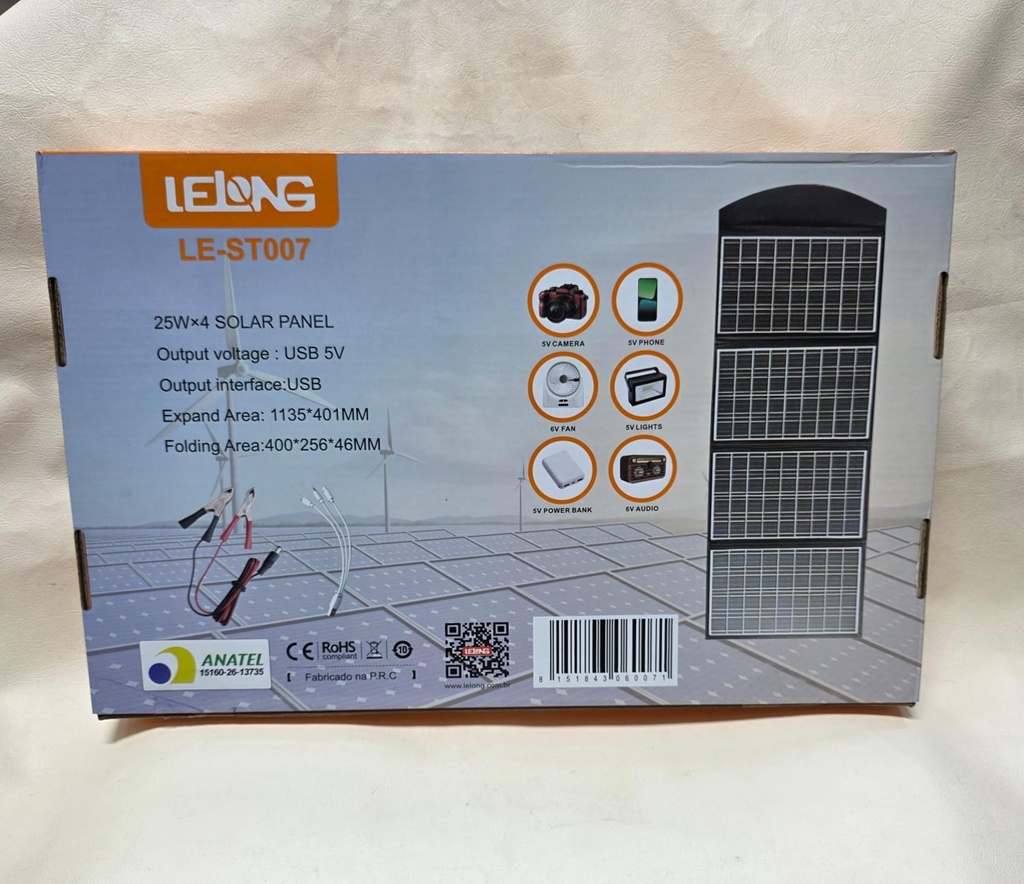 PANEL SOLAR 100W- 4HOJAS |LE-ST007|
