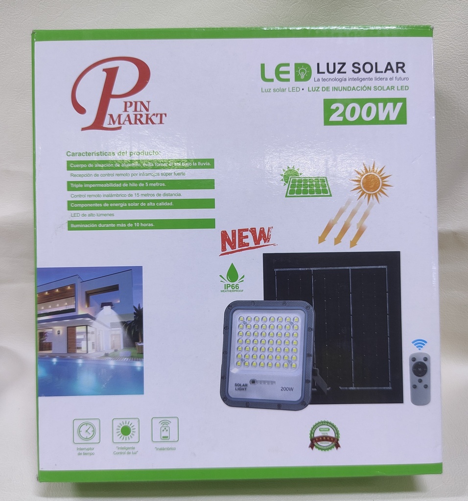 REFLECTOR 200W DE POLIACRILICO CON PANEL SOLAR |090785-20|  