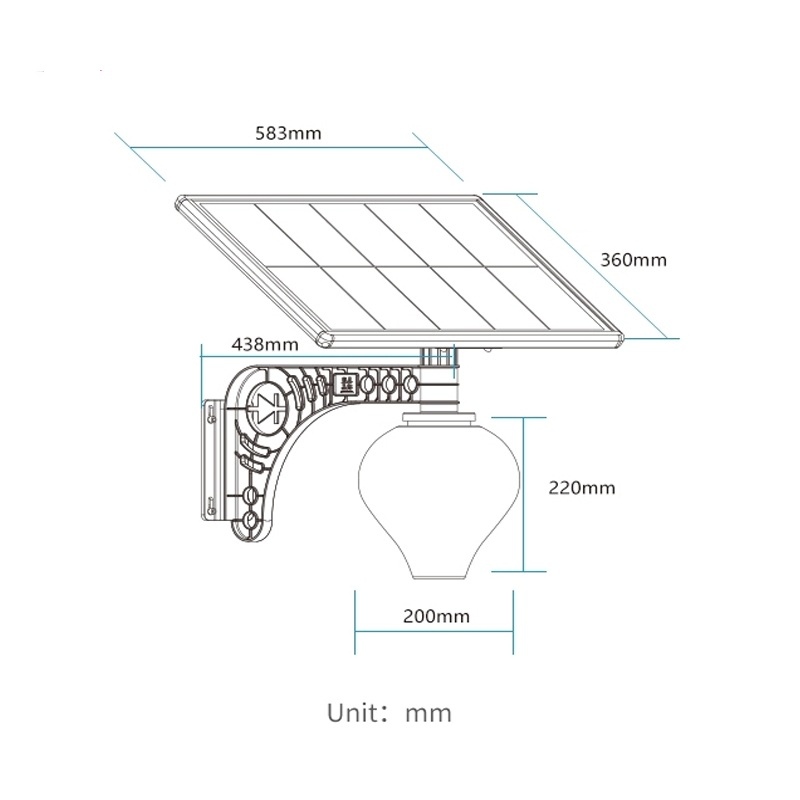 LUMINARIA TIPO FAROLA DECORATIVA SOLAR |TR-174-120W|