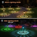 ESTACA DECORATIVA SOLAR RGB Y LUZ BLANCA |TY015|