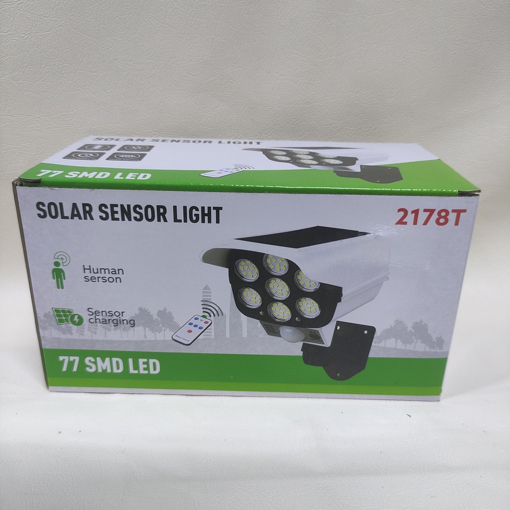 FOCO SOLAR MOD. CAMARA DE 77 LED CON SENSOR DE MOVIMIENTO |2178T|