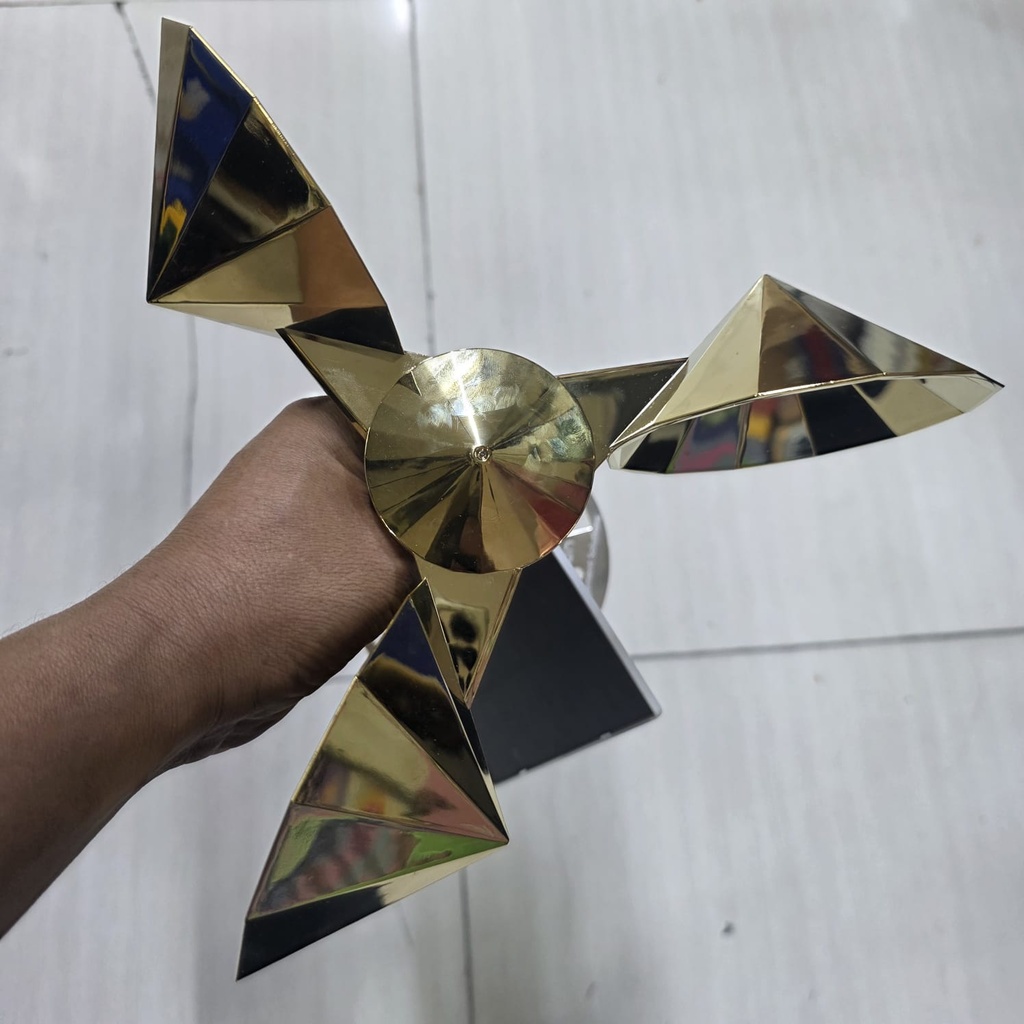 AHUYENTADOR DE AVES EOLICO Y SOLAR DORADO |10348| 