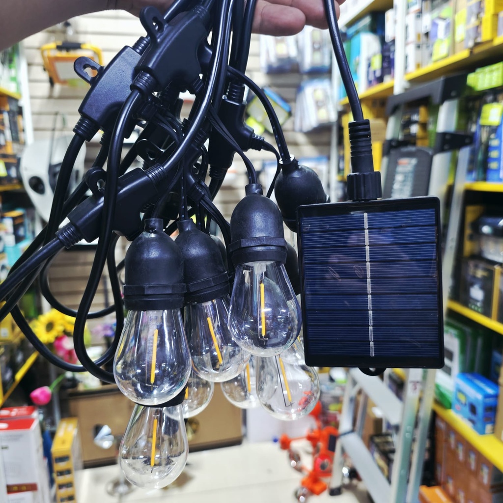 GUIRNALDA SOLAR DE 5M -10 LUCES AMBAR |F3579|