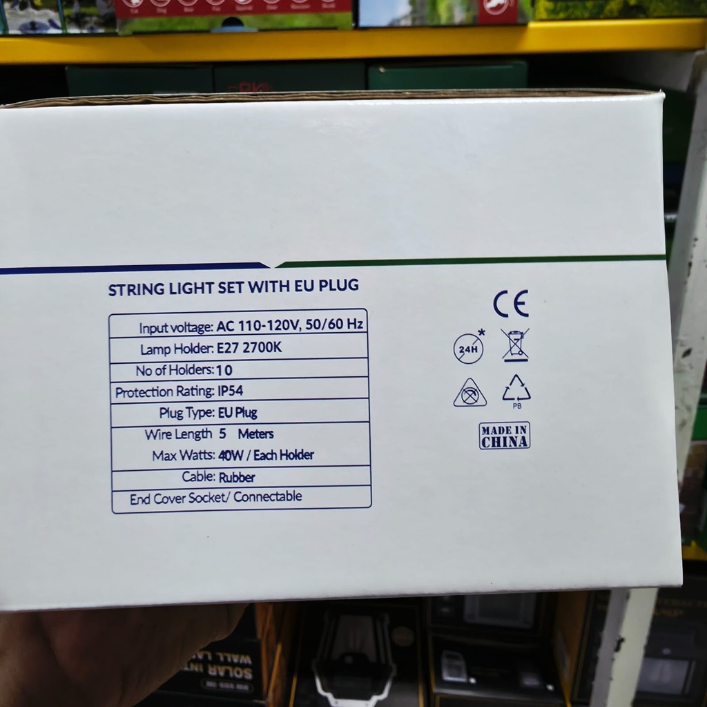 GUIRNALDA SOLAR DE 5M -10 LUCES AMBAR |F3579|