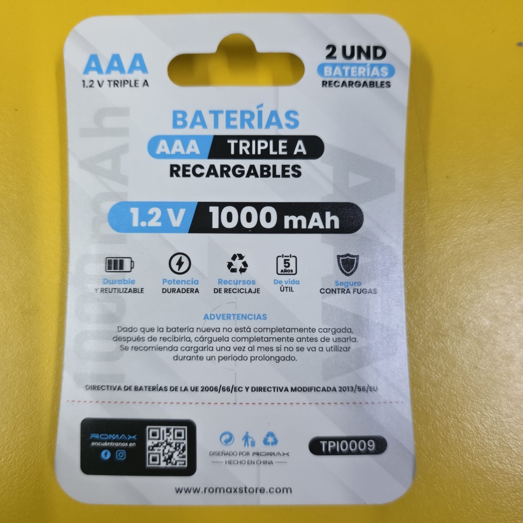 PILA AAA RECARGABLE 10000mAh |TPI0009|