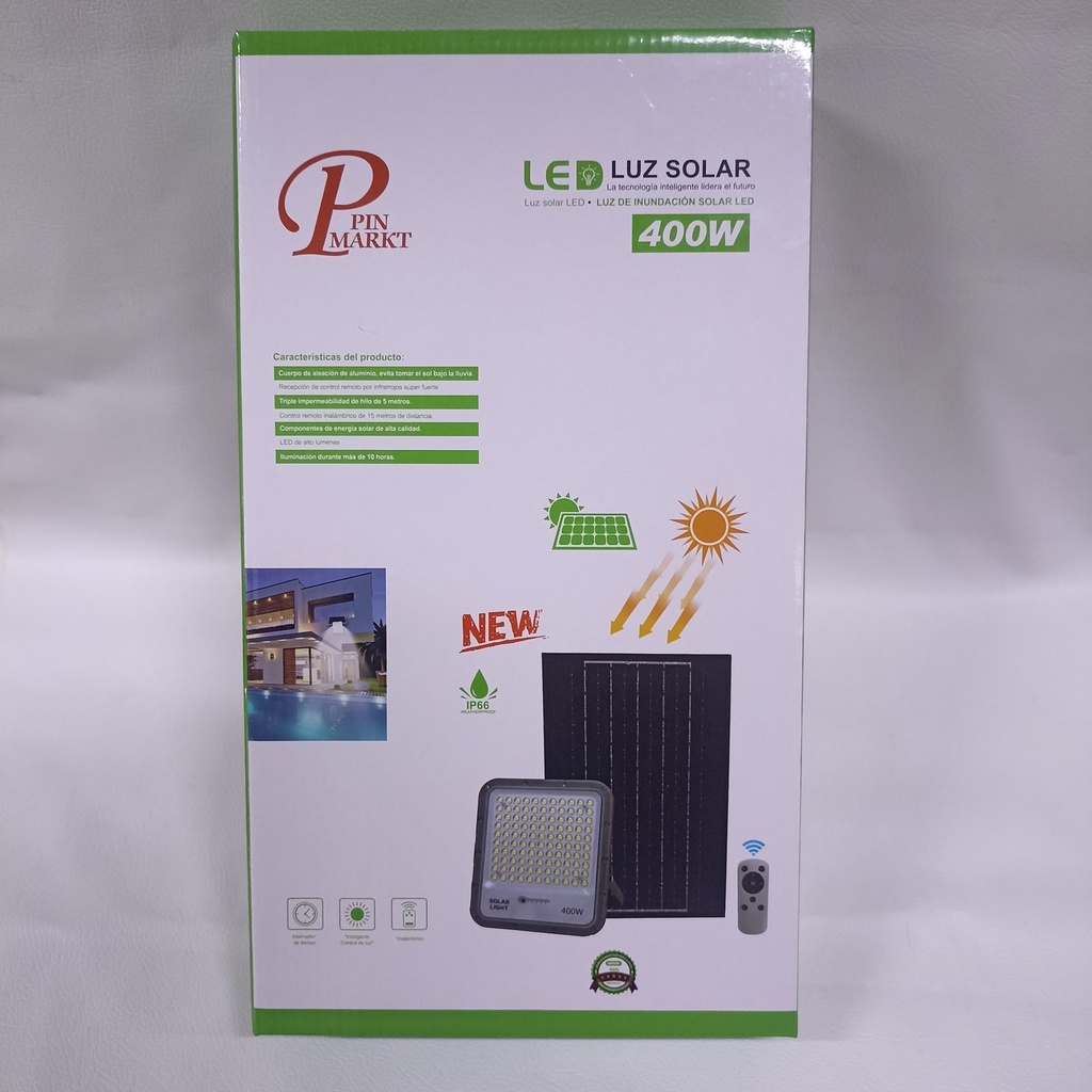 REFLECTOR 400W DE POLIACRILICO CON PANEL SOLAR |090808-20|