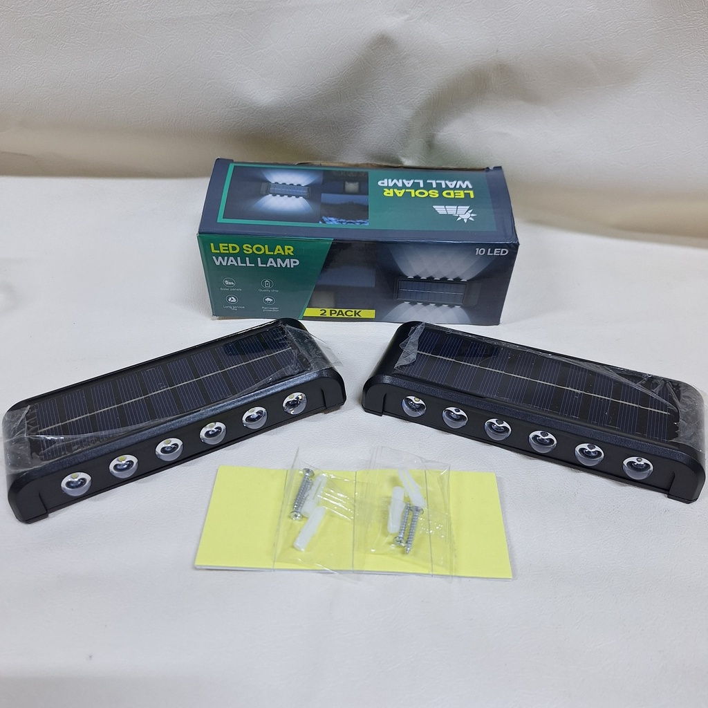 LUZ SOLAR DE PARED 12 LEDs – Pack x2 Unid. 