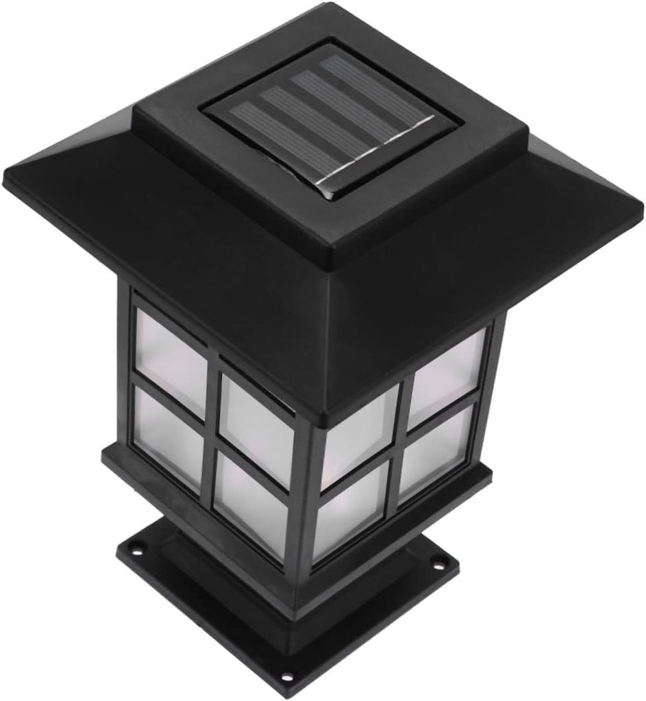 LAMPARA SOLAR DE JARDIN FAROLITO CON ESTACA Y BASE 