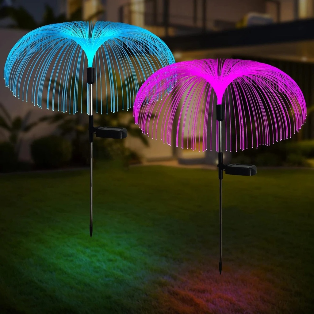LUZ SOLAR ESTACA FLOR MEDUSA - Pack 2 unid.