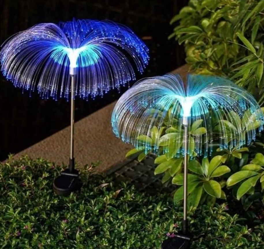 LUZ SOLAR ESTACA FLOR MEDUSA - Pack 2 unid.