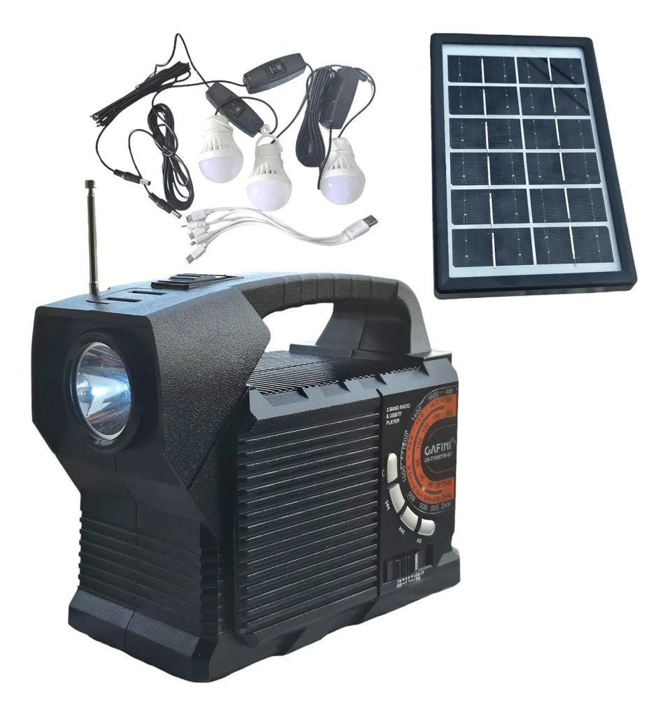 KIT SOLAR PORTATIL 20000mAh CAFINI CN-TY3997FM-BT