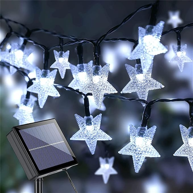 LUCES DE NAVIDAD SOLAR ESTRELLA BLANCA 5M-20 LED