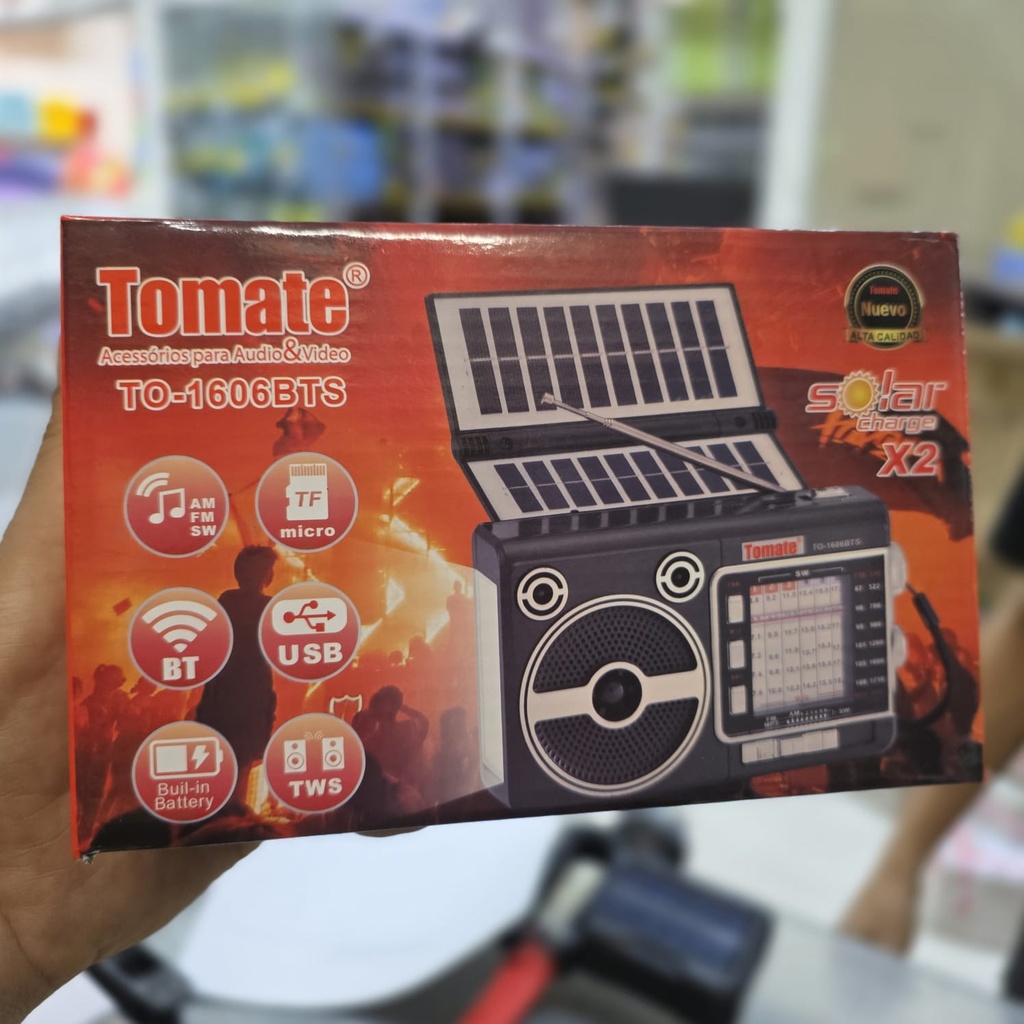 MINI RADIO PARLANTE SOLAR -ELECTRICO |TO-1606BTS|