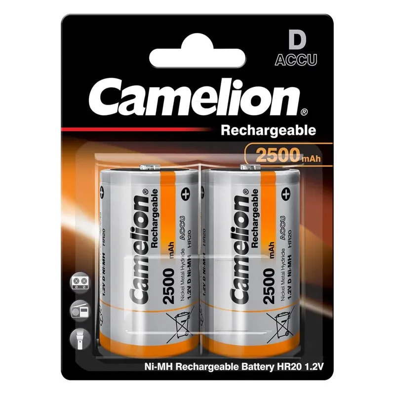 PILA RECARGABLE CAMELION D 2500mAh BL/2 |D25BP2|