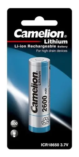 BATERIA DE LITIO RECARGABLE CAMELION 18650 2600mAh- 3.7V |ICR18650F-26-BP|