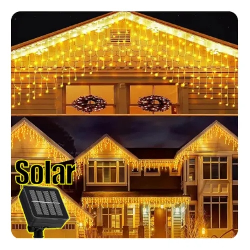 CORTINA DE LUCES AMBAR SOLAR  3X2M|SD12036|
