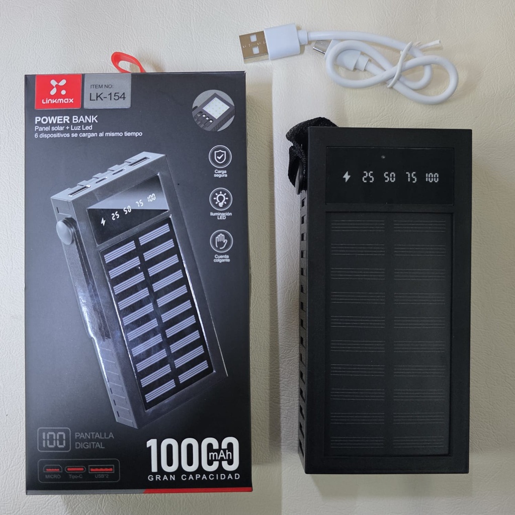 CARGADOR SOLAR 10000 mAh |LK-154|