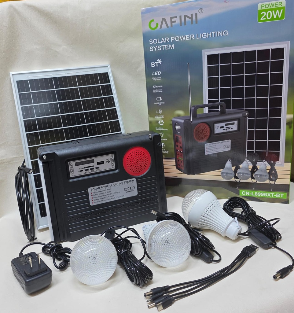 EQUIPO SOLAR MULTIFUNCION (LUZ + MUSICA)  |CN-L8996XT-BT|