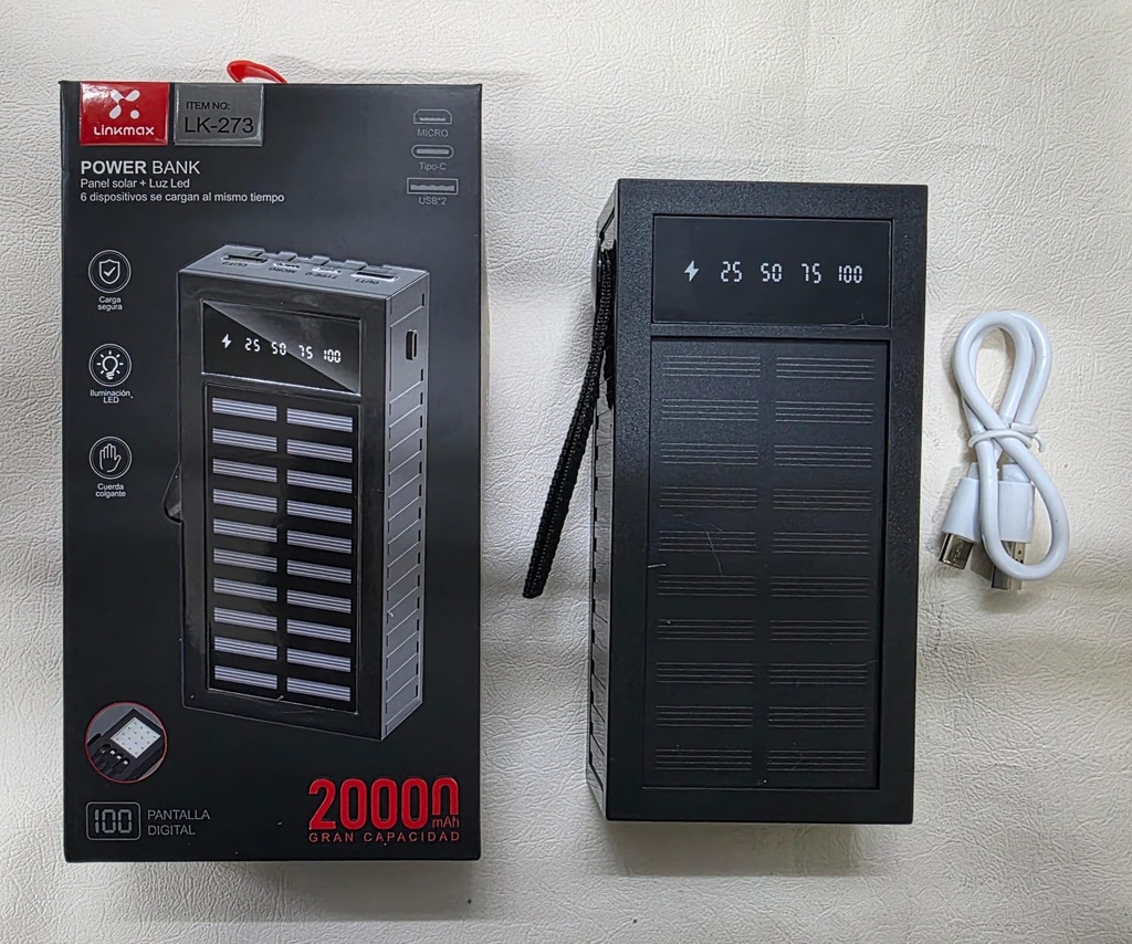 POWER BANK SOLAR 20000mAh |LK-273|