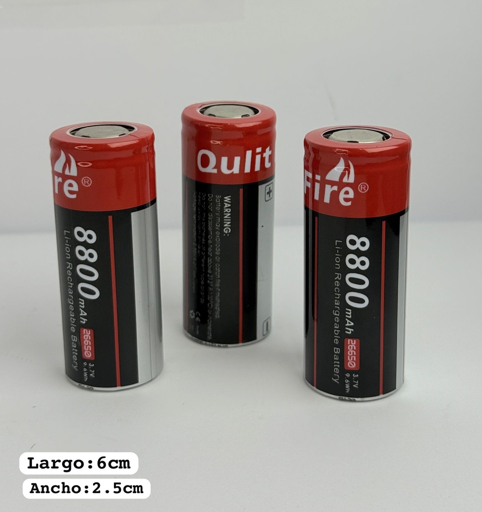 BATERIA DE LITIO 26650 QULIT FIRE  8800 mAh 