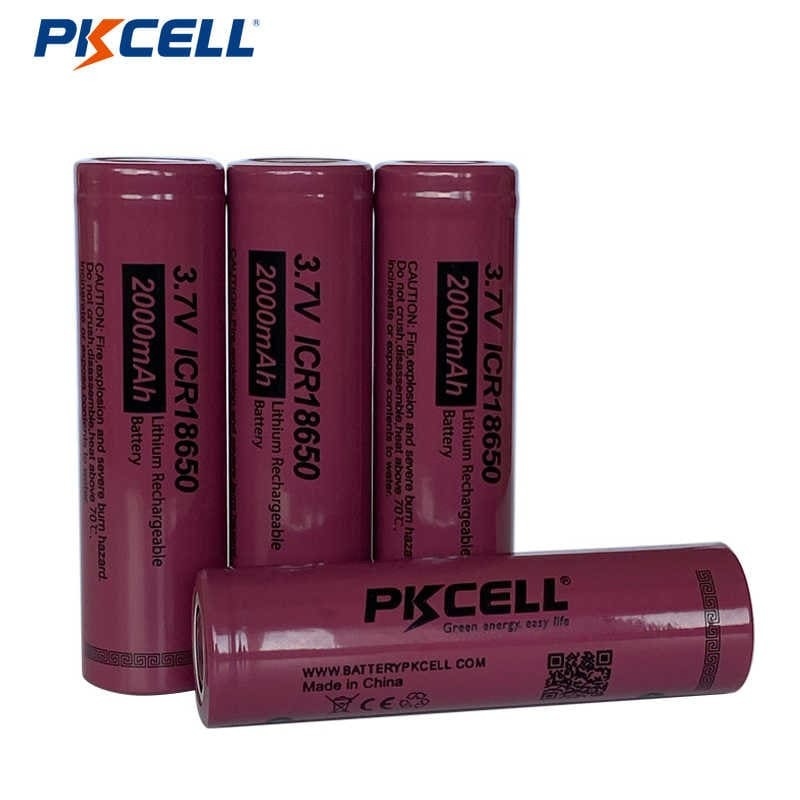 Bateria Recargable de litio PKCELL 3.7V  18650 (2000mAh)  (Flat Top)