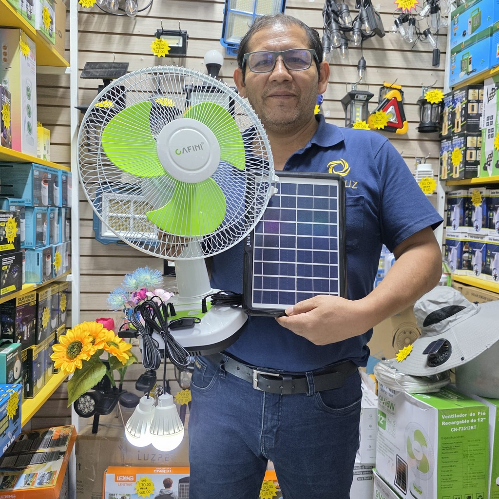 VENTILADOR SOLAR Y RECARGABLE |F2512BT|