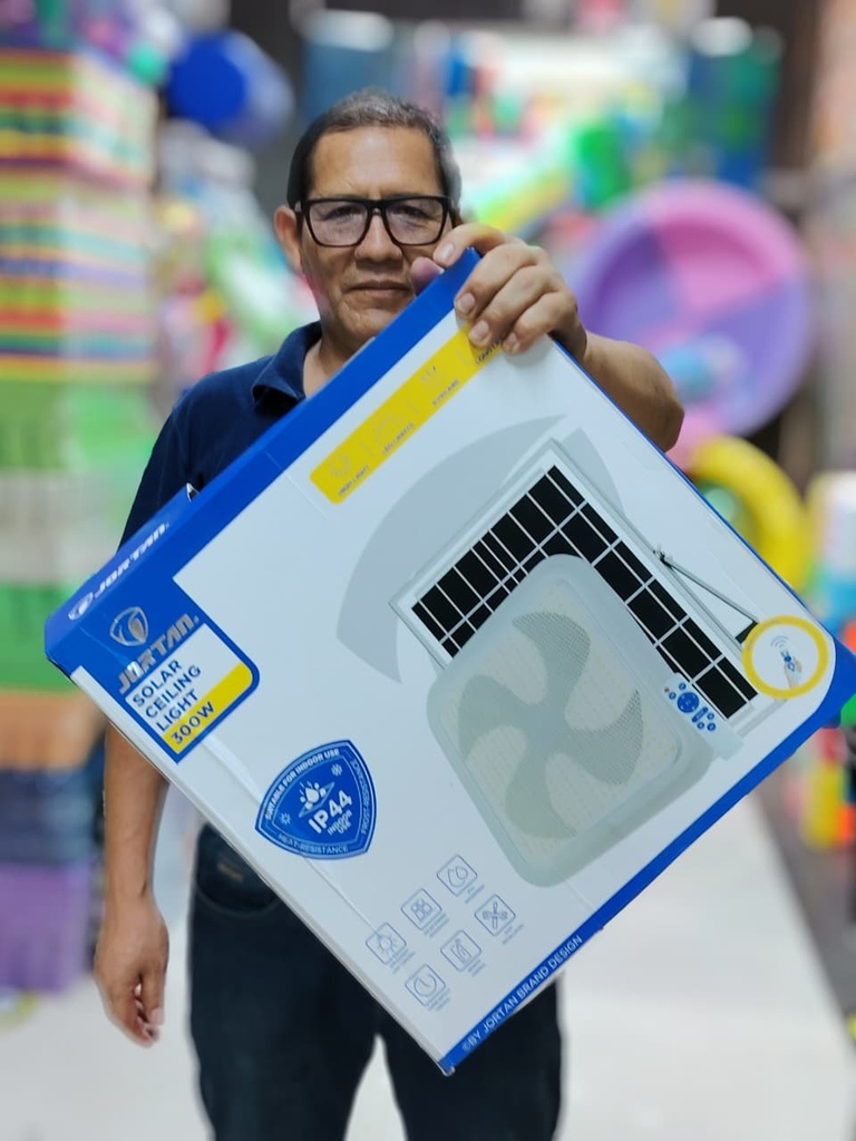 LAMPARA SOLAR 300W CUADRADO PARA HABITACIONES COLOR BLANCO Y AMBAR |NAY-264| 