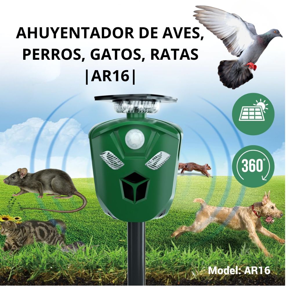 AHUYENTADOR DE AVES, PERROS, GATOS, RATAS |AR16|