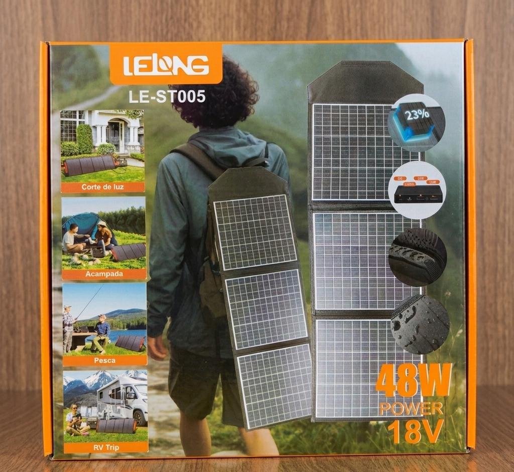 PANEL SOLAR PORTATIL 48W-3 HOJAS  |LE-ST005|