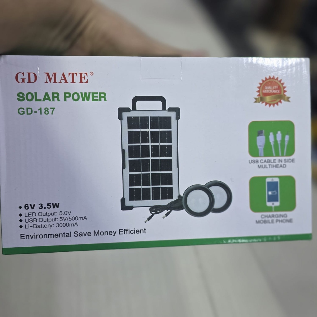 MINI PANEL CARGADOR +POWER BANK 3000mAh |GD-1870|